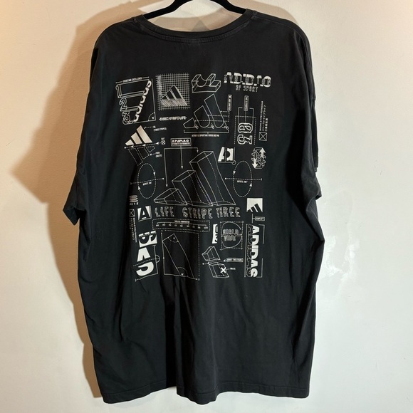 ADIDAS Sz 2XL Evolution Of Sport Life Stripe Tree Short Sleeve Tee T-Shirt - Picture 3 of 10